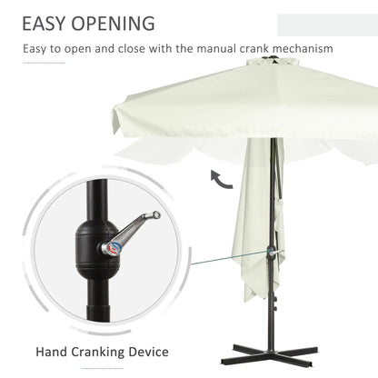7.5ft Half Umbrella with Crank Handle, Top Vent, Cream Sun Umbrellas at Gallery Canada