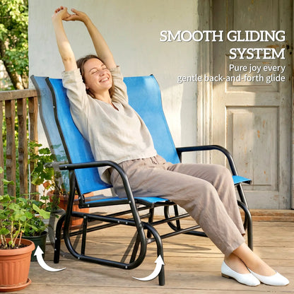 Outdoor Glider Bench, 2 Person Patio Glider, Blue Outdoor Gliders at Gallery Canada