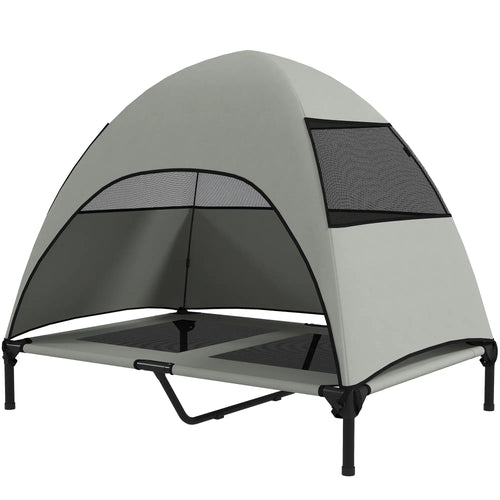 Elevated Dog Bed With Canopy, Washable Mesh, Steel Frame, 41.7