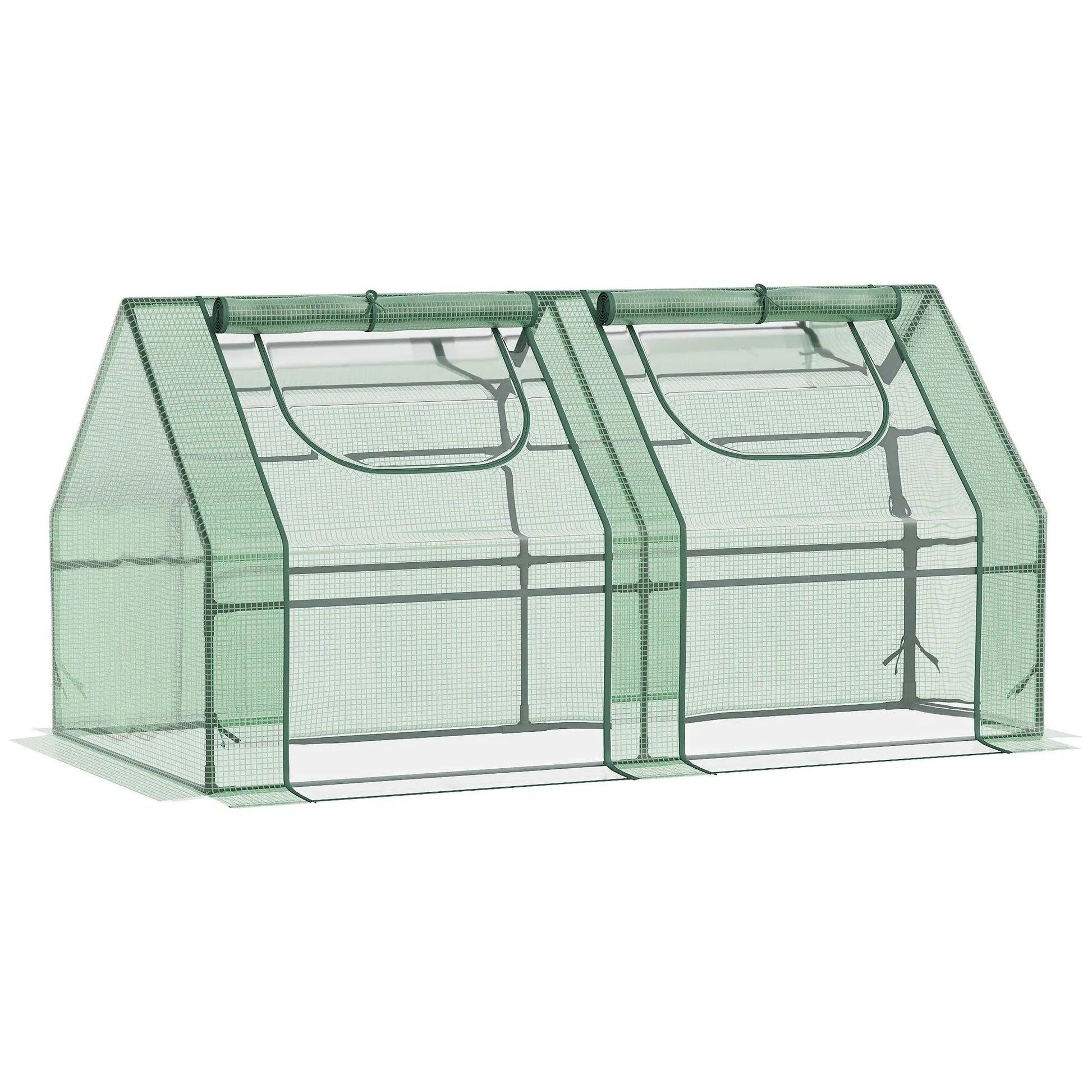 6' x 3' x 3' Portable Mini Greenhouse, Steel Frame, 2 PE Covers, Dark Green Mini Greenhouses at Gallery Canada