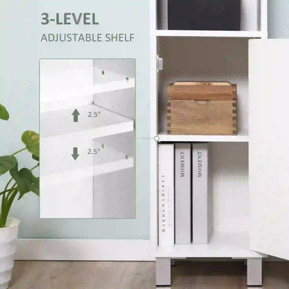 Tall Bathroom Storage Cabinet with Mirror, Adjustable Shelves, White Bathroom Cabinets at Gallery Canada