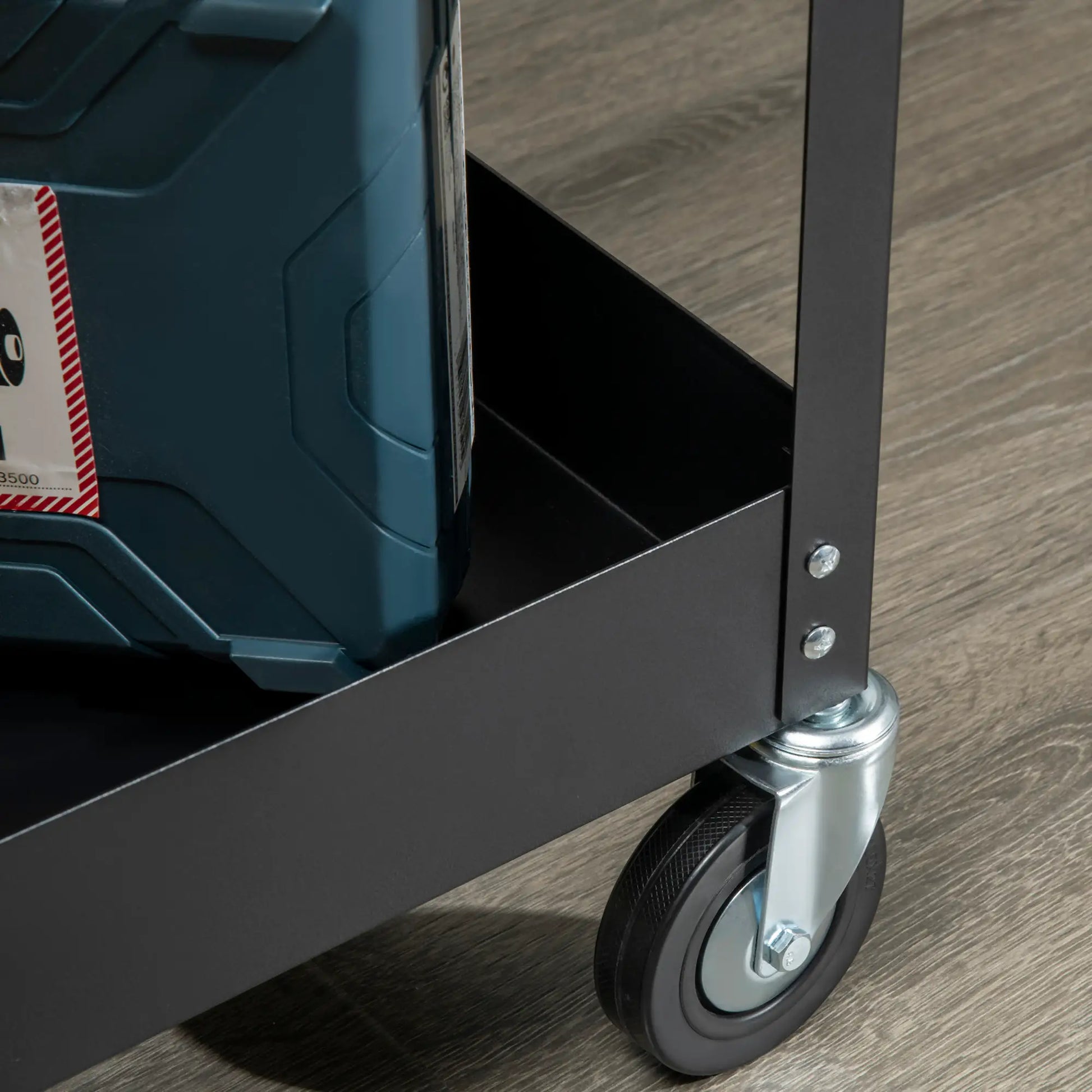 2 Tier Rolling Tool Cart, Steel Mobile Utility Cart, 330lbs, Black Tool Organizers at Gallery Canada