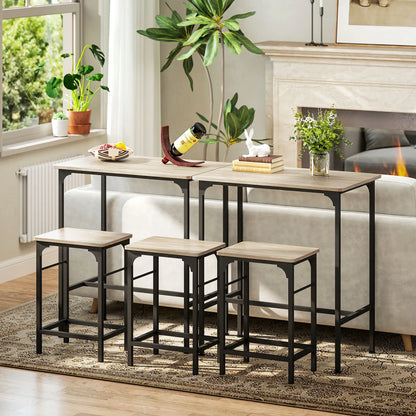 3-Piece Dining Table Set, 2 Stools, Natural Wood, Kitchen Living Room Bar Sets at Gallery Canada