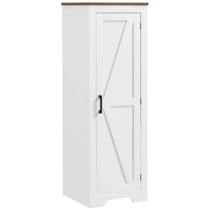 Farmhouse Accent Cabinet, Adjustable Shelf, Barn Door, White Storage Cabinets White, Brown at Gallery Canada