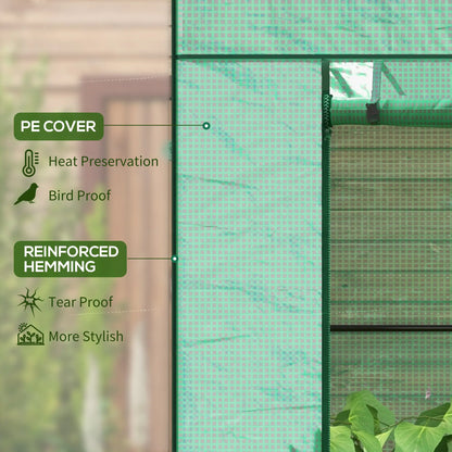 Walk-In Tomato Greenhouse, Reinforced PE Cover, Roll-Up Door, Mesh Windows, Green Greenhouses at Gallery Canada