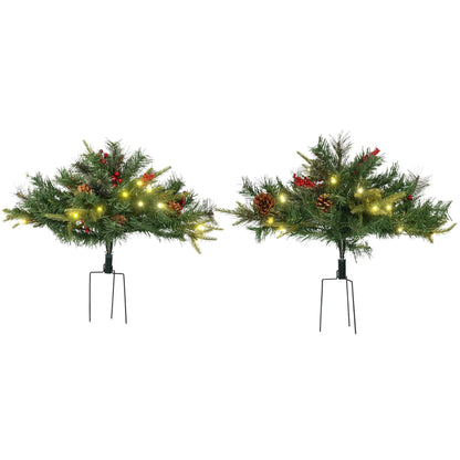 1.5 Foot Prelit Artificial Christmas Tree, 16 Inch, Warm White LED, Red Berries, Pine Cones, Green Pre Lit Christmas Trees at Gallery Canada