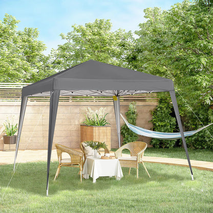 8' x 8' Pop Up Canopy, Outdoor Folding Tent, Portable with Bag, Grey Pop Up Canopies at Gallery Canada