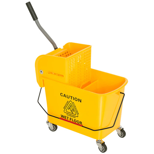 Compact Mop Bucket with Wringer, 5 Gallon, Yellow
