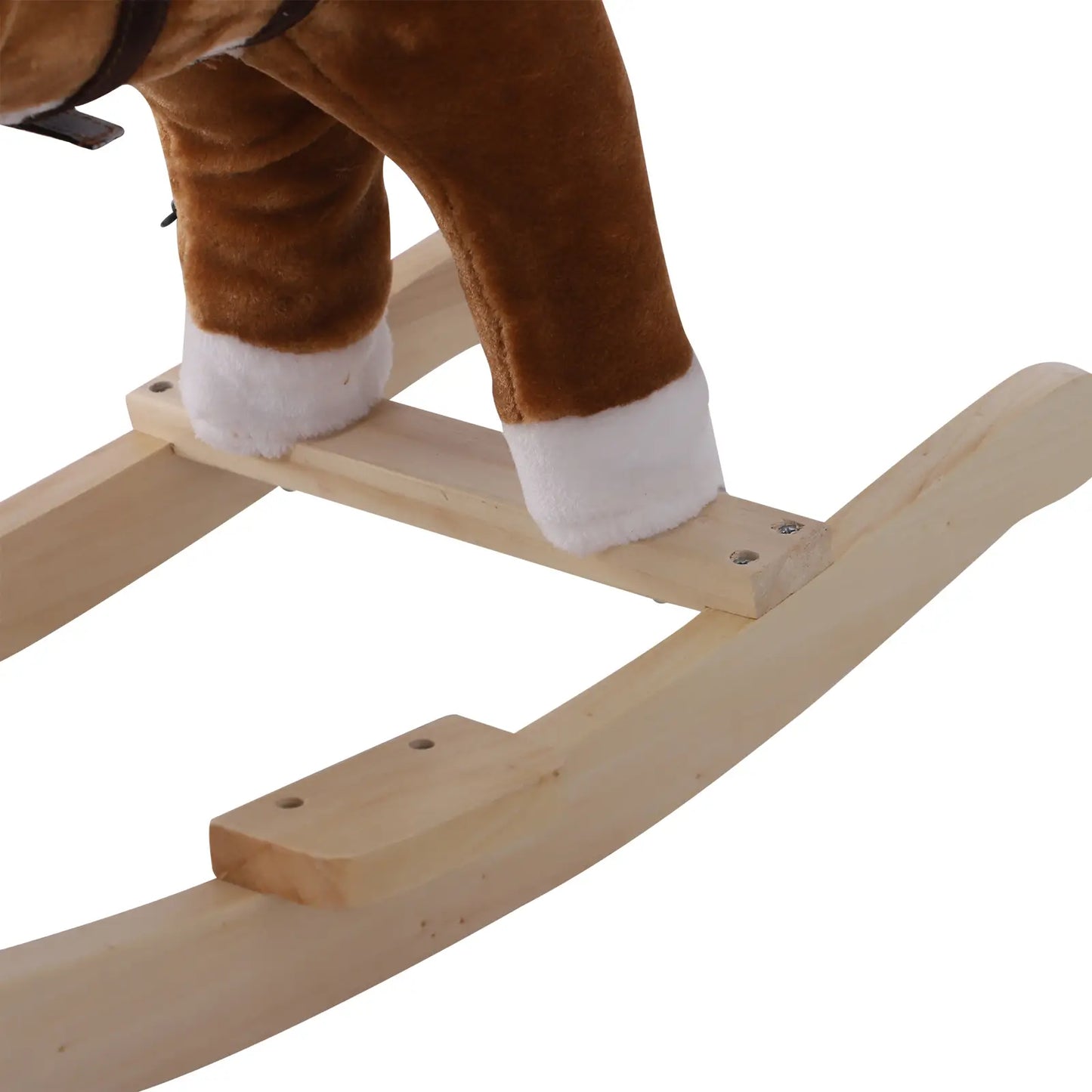 Kids Plush Ride On Rocking Horse, Animal Adventure Rocker, Brown, Red Rocking Horses at Gallery Canada