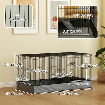 Guinea Pig Cage, Removable Top, 2 Areas, Waterproof Liner, Ramp, Perch Houses & Habitats at Gallery Canada