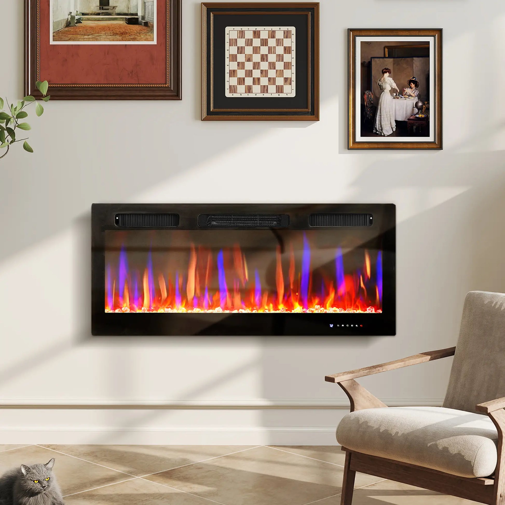 42 Inch Electric Fireplace, Freestanding, Wall Mounted, Eco Mode, Remote, 1500W Electric Fireplaces at Gallery Canada