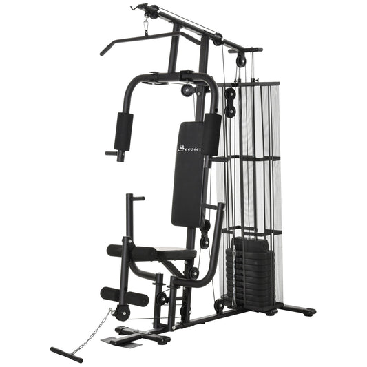 Home Gym, Multifunction Gym Equipment Workout Station with 100Lbs Weight Stack for Lat Pulldown, Leg Extensions, Preacher Bicep Curls, Triceps Pulldowns, Chest Press - Gallery Canada