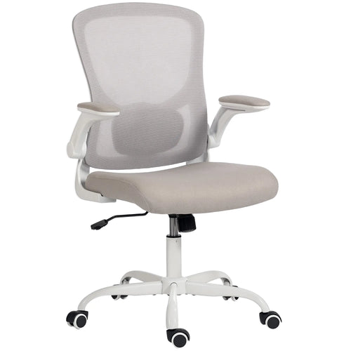 Ergonomic Mesh Office Chair, 4D Lumbar Support, Flip-Up Armrests, Tilt, Grey