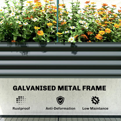 Galvanised Raised Garden Bed, Greenhouse Cover, Metal Planter Box, Dark Grey Elevated Garden Beds at Gallery Canada