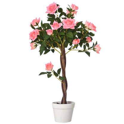 3FT Pink Rose Artificial Plant in Pot, Fake Plant for Home Decor, Pink Artificial Trees at Gallery Canada