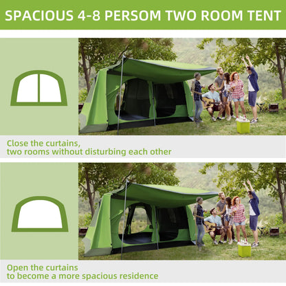 Tunnel Tent Camping Shelter, Two Rooms, Lamp Hook, Portable, Green Camping Tents at Gallery Canada