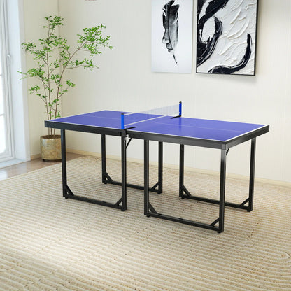 6x3ft Midsize Ping Pong Table, Folding, Blue Game Tables at Gallery Canada