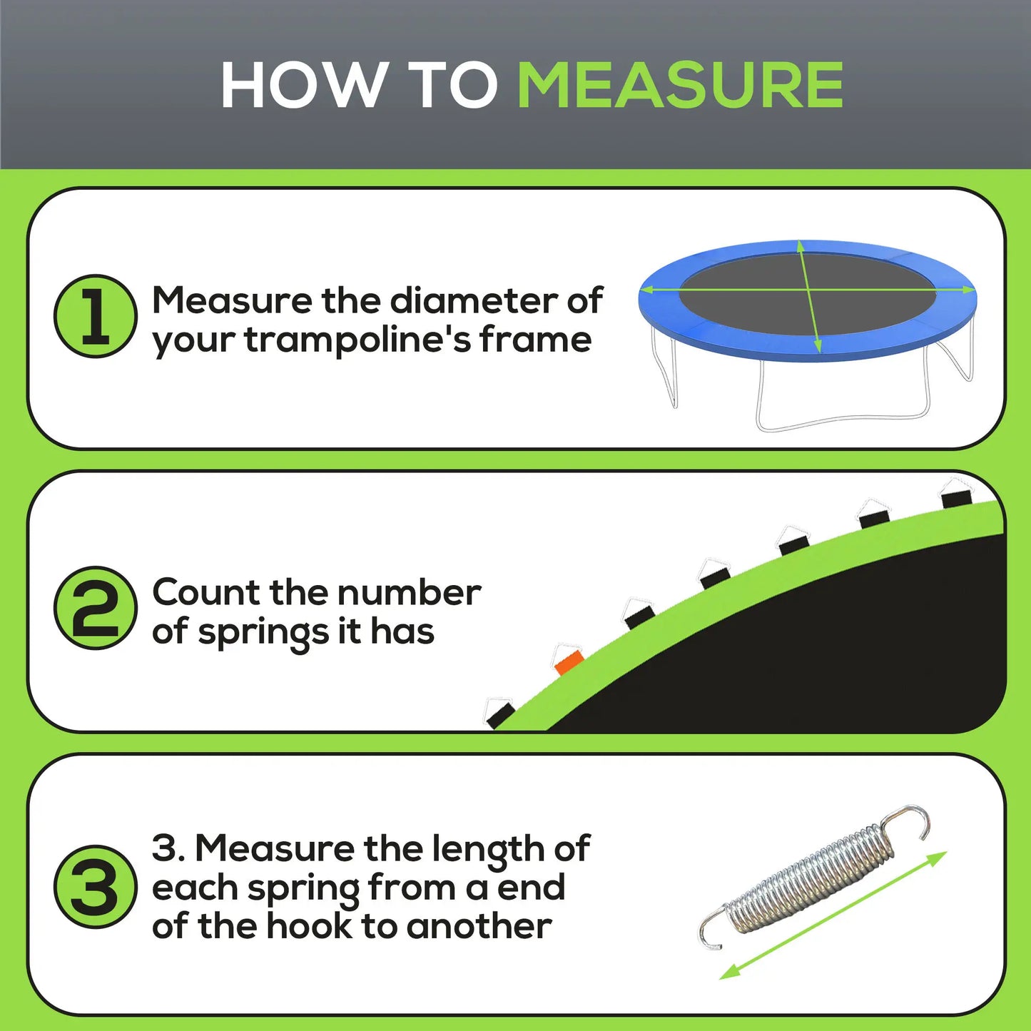 Trampoline Mat Replacement, 12ft, with Spring Pull Tool, 72 V-Hooks, Green Trampolines at Gallery Canada