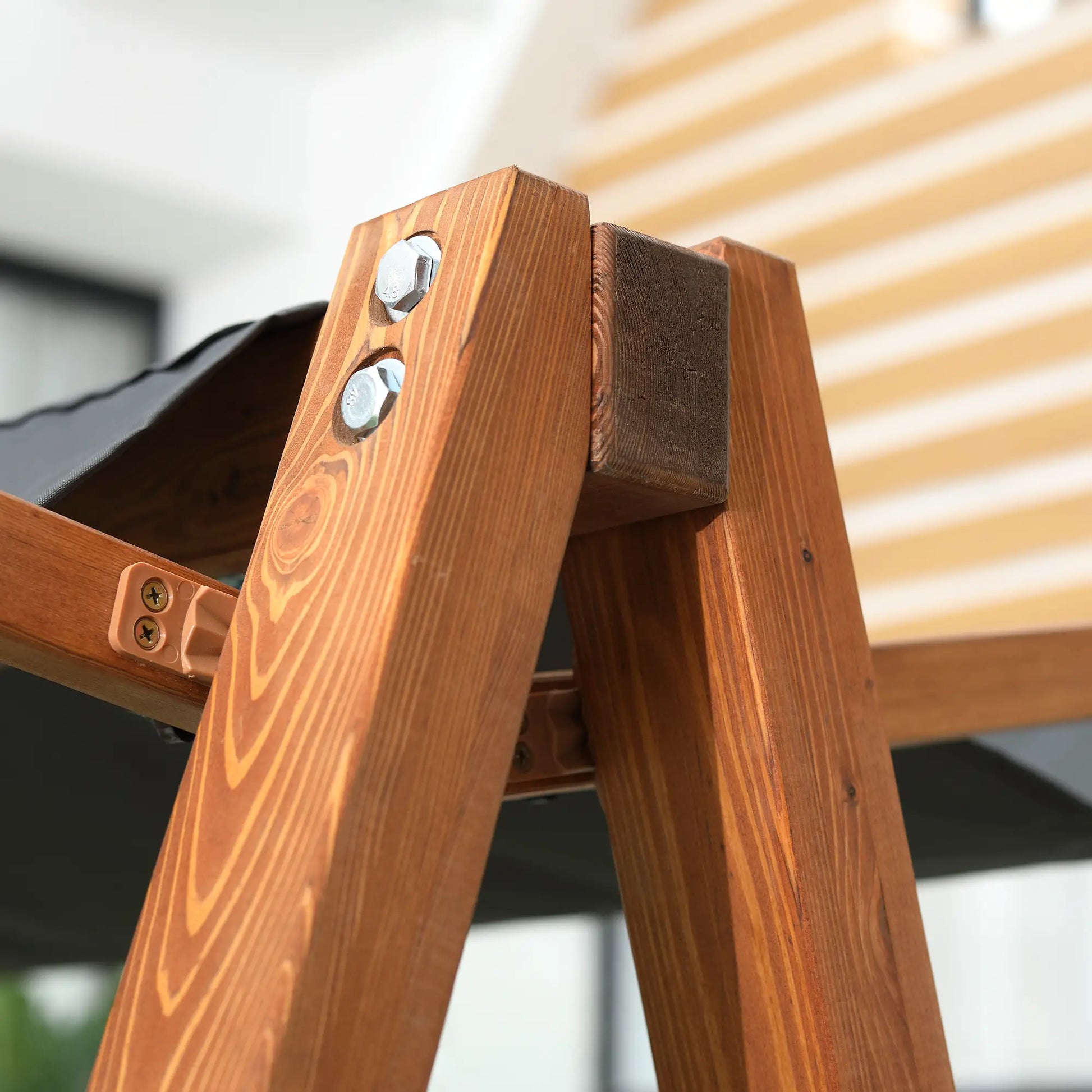 3 Seater Patio Swing Chair, Convertible Cushioned Porch Swing Bed with Canopy, Wood Frame Patio Swings with Stand at Gallery Canada