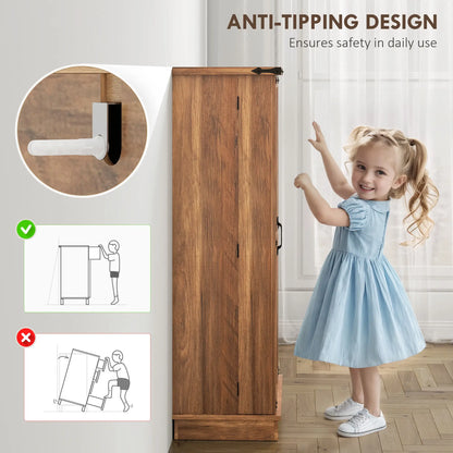 Armoire de cuisine de 47 pouces, étagères ajustables, marron