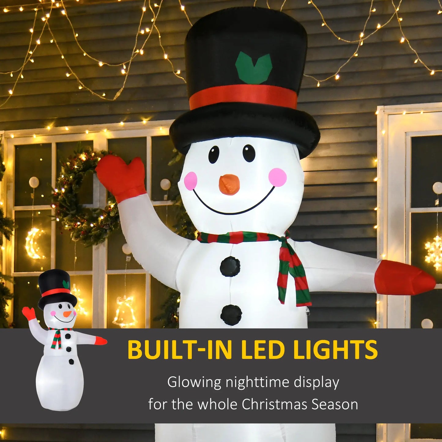 8 Ft Outdoor Lighted Inflatable Christmas Decoration, Waving Snowman Christmas Inflatables at Gallery Canada