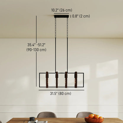 Farmhouse Kitchen Island Pendant Light, 4 Rotatable Frames, Walnut Floor Lamps & Ceiling Fan Lights at Gallery Canada