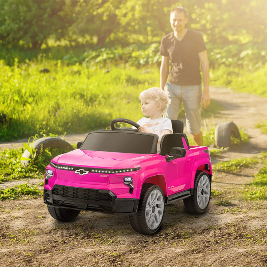 12V Chevrolet Silverado EV RST Licensed Kids Car, Pink Electric Toy Cars Pink at Gallery Canada