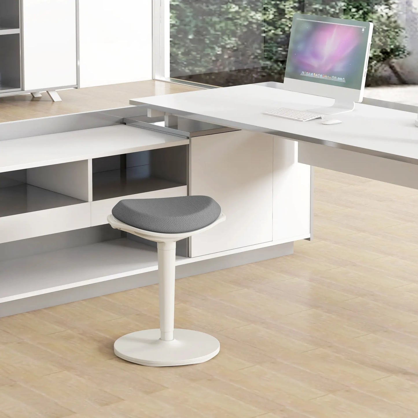 Standing Desk Stool, Ergonomic Wobble Chair, Adjustable, Grey Office Chairs at Gallery Canada