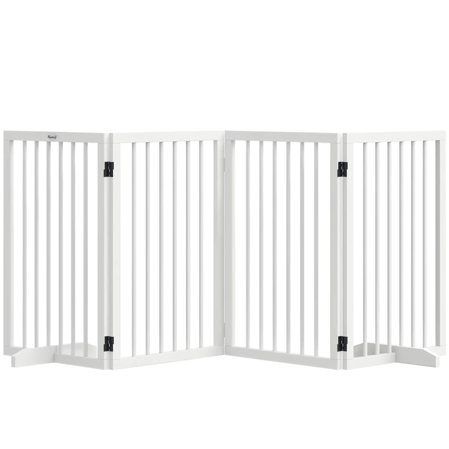 Free Standing Pet Gate, Foldable, 4 Panels, White