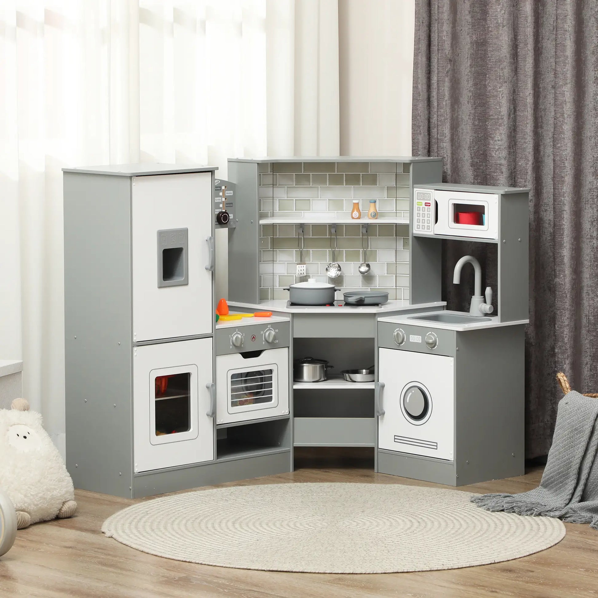 Corner Play Kitchen, Pretend Play Set with Lights, Sounds, Stove Play Kitchen at Gallery Canada
