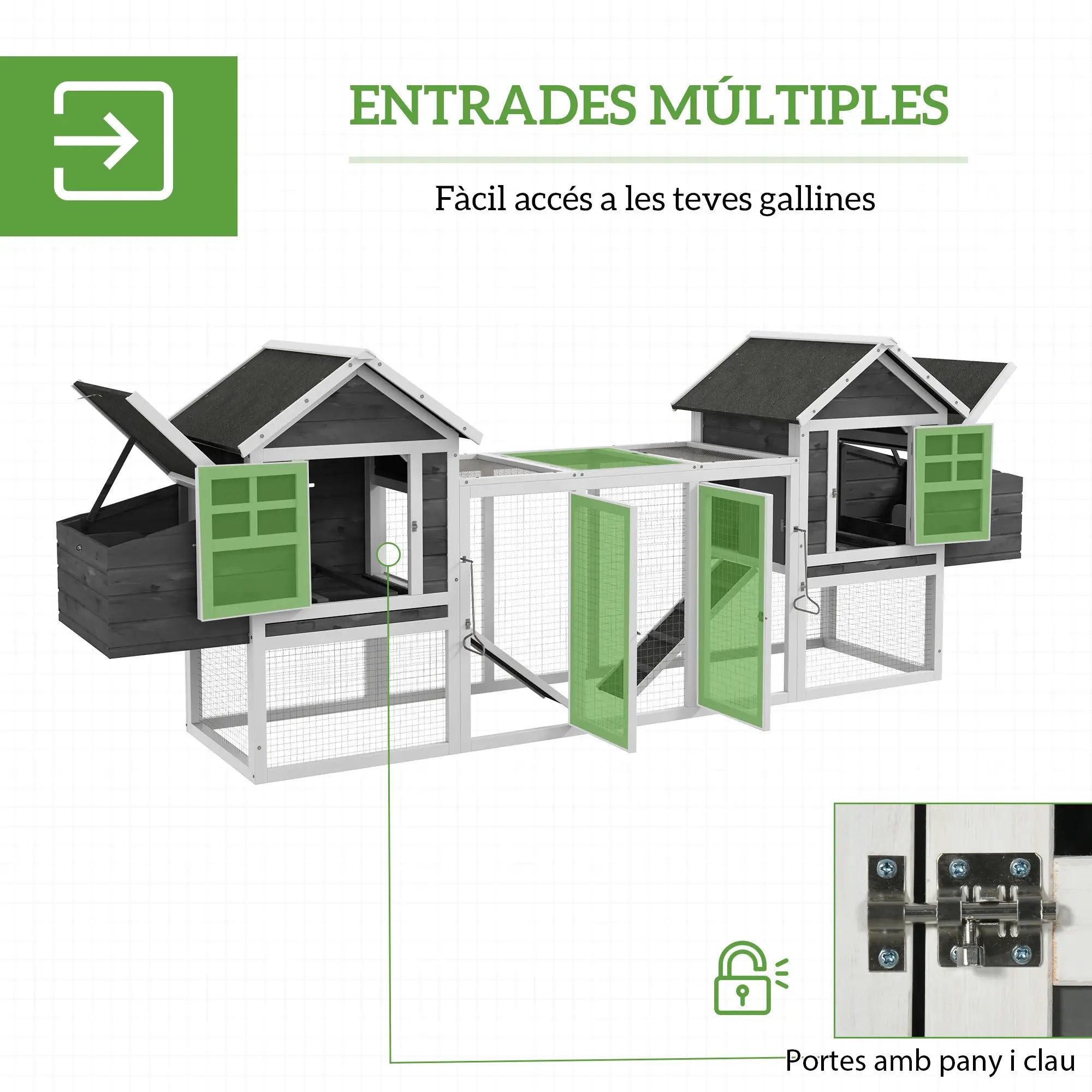 Extra Large Chicken Coop, Wooden Poultry House, Rabbit Hutch, Grey Chicken Coops at Gallery Canada