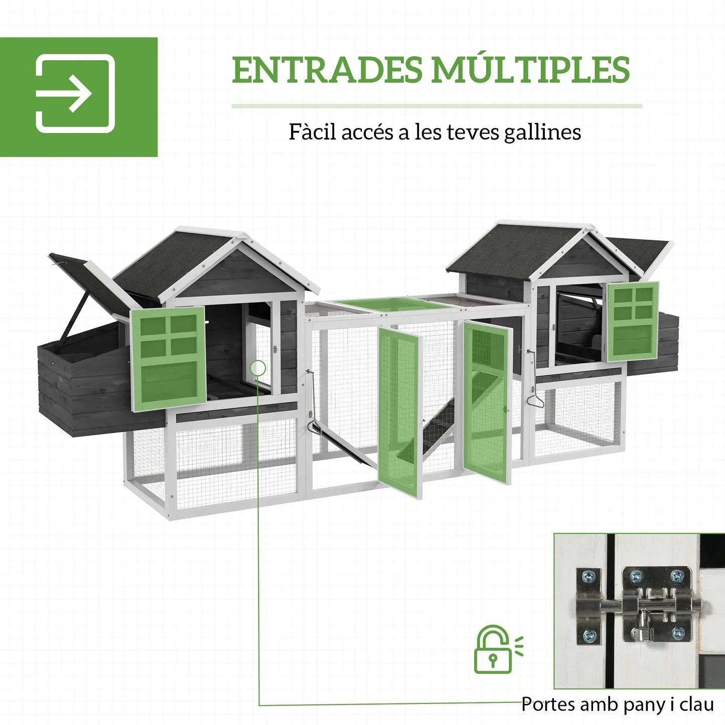 Extra Large Chicken Coop, Wooden Poultry House, Rabbit Hutch, Grey Chicken Coops at Gallery Canada
