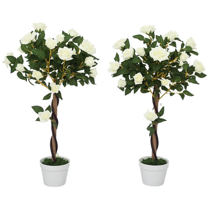 3FT White Rose Artificial Plant Set, Fake Plant For Home Decor, White Artificial Trees at Gallery Canada