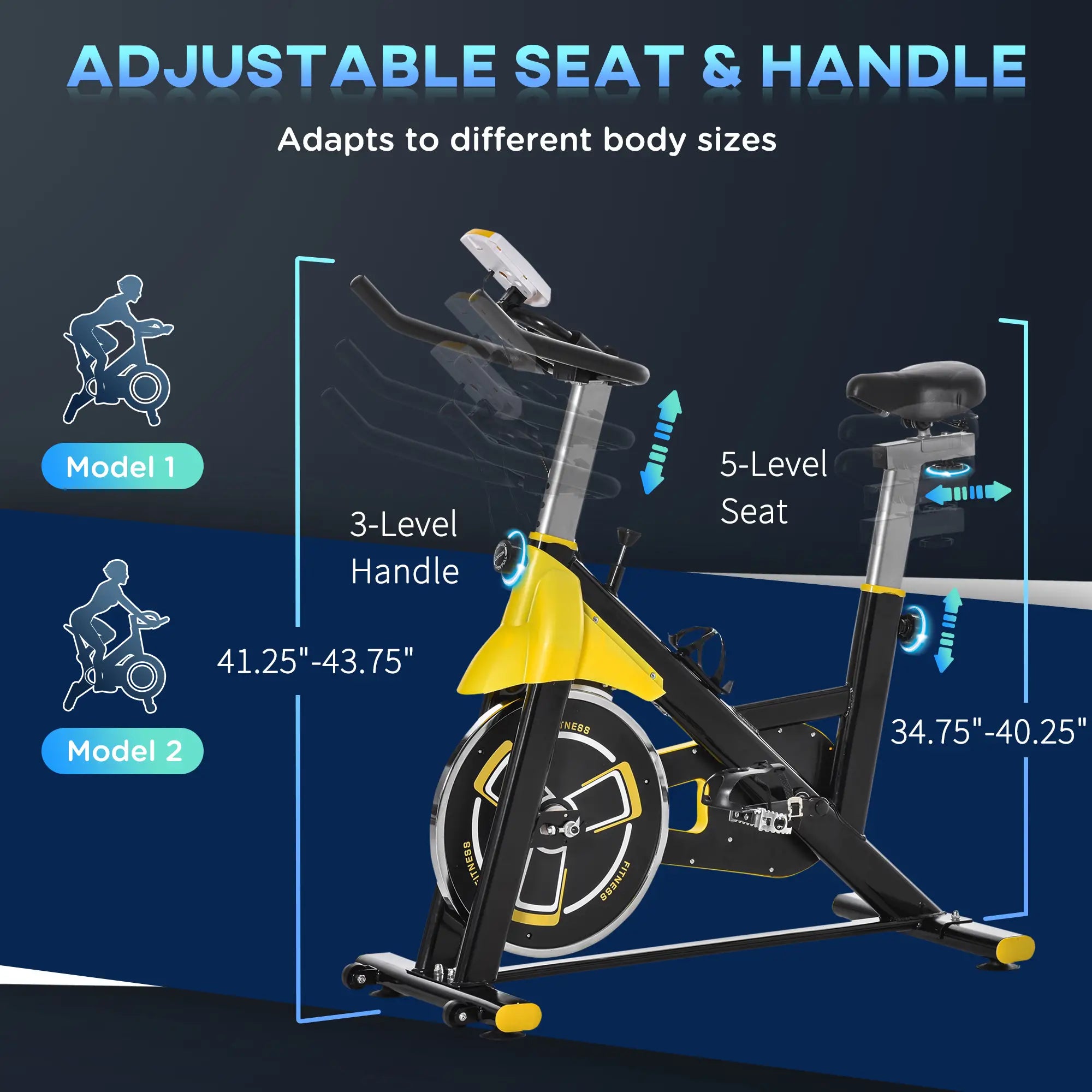 Stationary Exercise Bike, Adjustable Resistance, LCD Display, Home Gym Exercise & Stationary Bikes at Gallery Canada