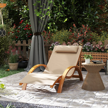 Wood Chaise Lounge Chair, Recliner, Outdoor Patio, Teak, Light Khaki Lounger Chairs at Gallery Canada
