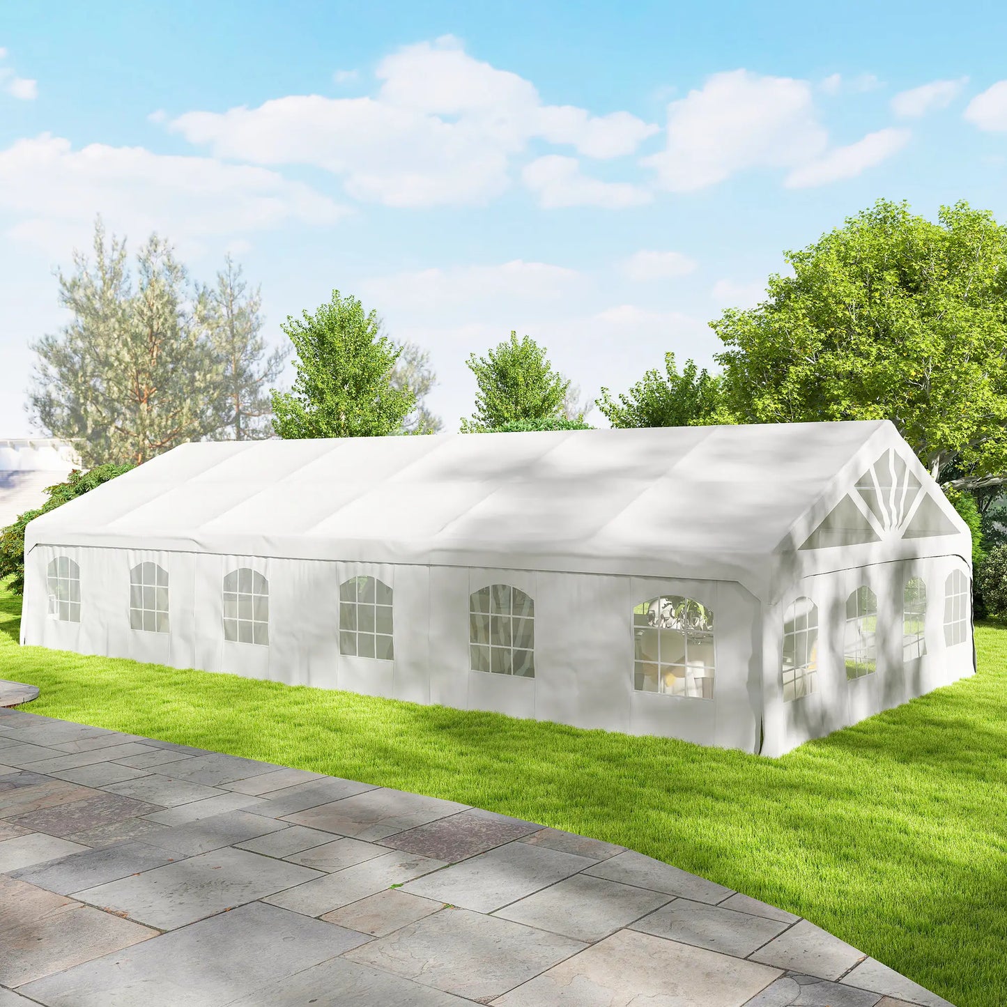 Heavy Duty Party Tent, 20' x 40' Large Sun Shade Canopy, White Canopy Tents at Gallery Canada