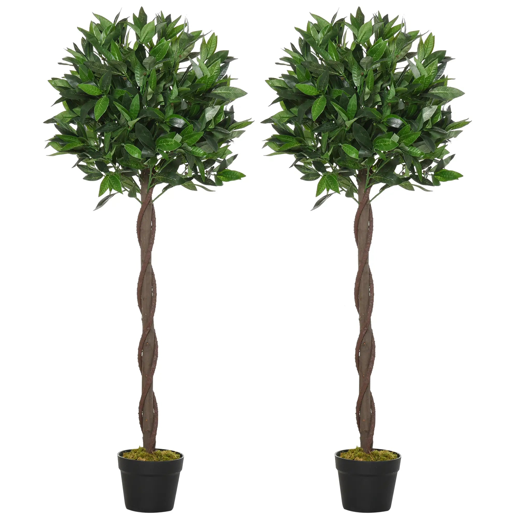 4FT Artificial Laurel Tree Set, Lifelike Fake Plant, Green Artificial Trees at Gallery Canada