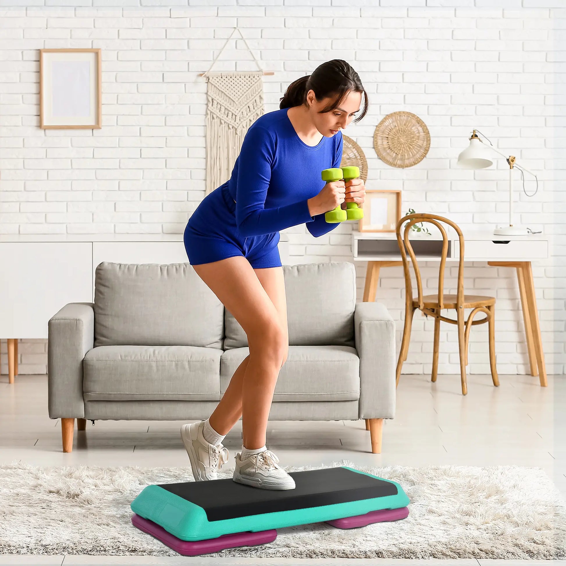 3.9"/5.9"/7.9" Aerobic Stepper, Non-Slip Top, Indoor Outdoor, Multicolour Aerobic Equipment at Gallery Canada