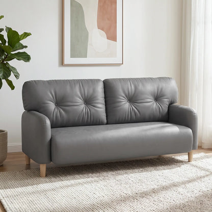 58" 2 Seat Sofa, Modern Love Seat, Upholstered Couch, Solid Wood Frame, Grey 2-Seater Sofas at Gallery Canada