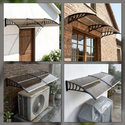 Polycarbonate Window Awning, 40" x 80", UV Rain Snow Protection, Brown Door Awnings at Gallery Canada