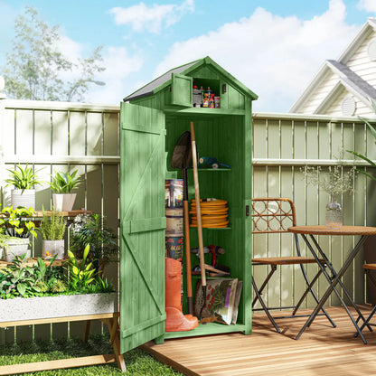 30" x 21" x 71" Garden Storage Shed, Outdoor Tool House, 3 Tier Shelves, Green Sheds at Gallery Canada