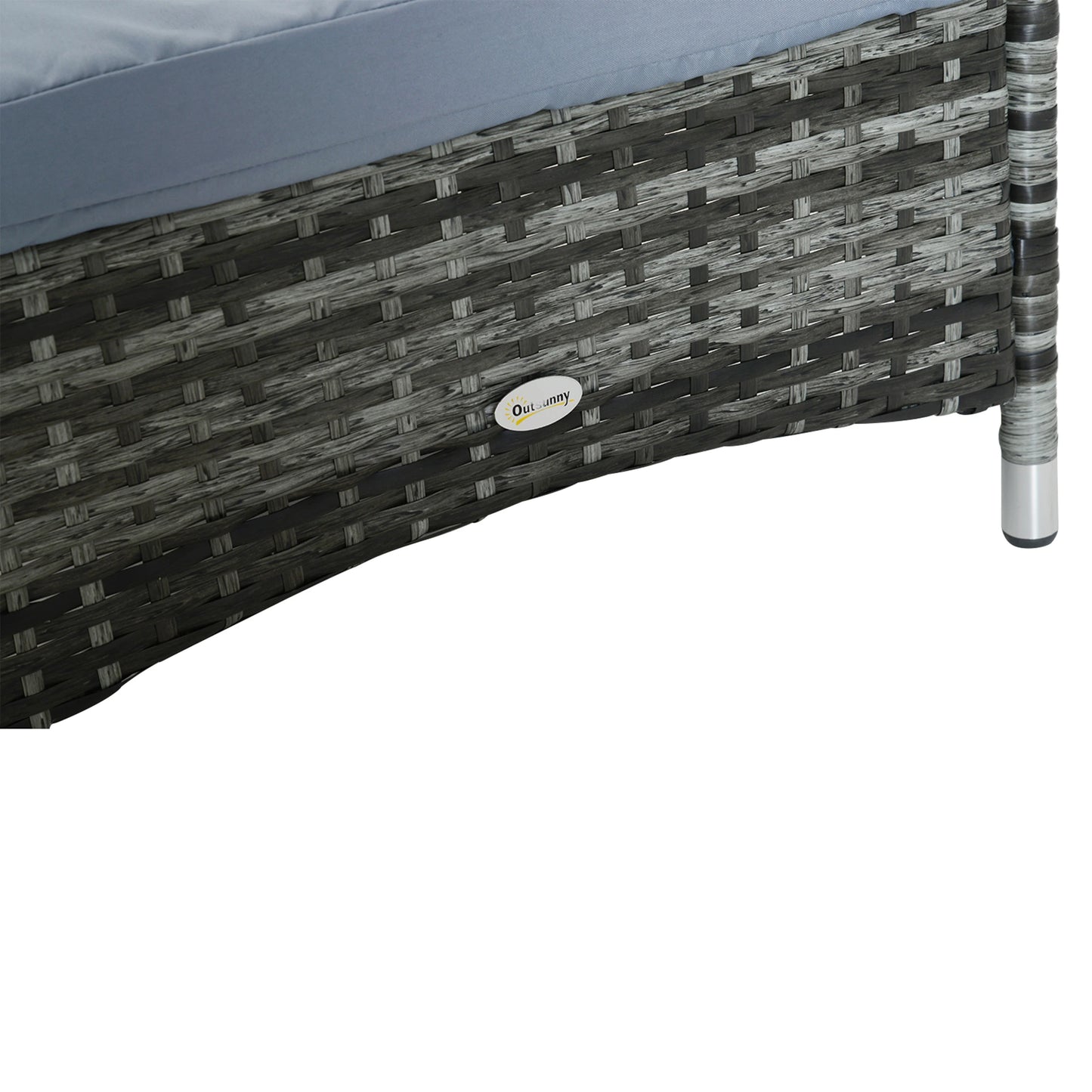 Wicker Chaise Lounge, Outdoor PE Rattan Sun Lounger, Adjustable Backrest, Cushion, Wheels, Mixed Grey, Grey Chaise Loungers at Gallery Canada