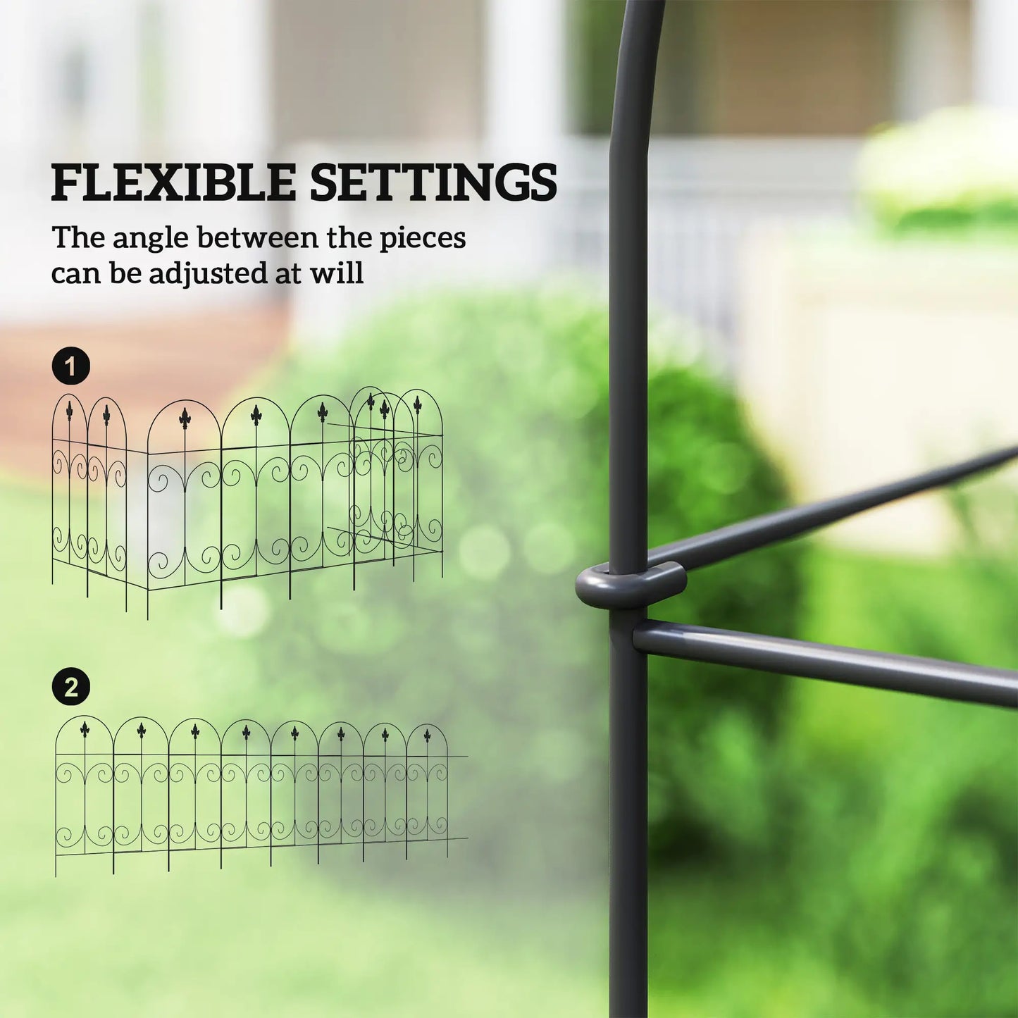 Outdoor Metal Garden Fence Panels, Animal Barrier, 8 Pack, Scrollworks Garden Fences at Gallery Canada