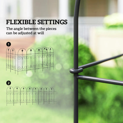 Outdoor Metal Garden Fence Panels, Animal Barrier, 8 Pack, Scrollworks Garden Fences at Gallery Canada