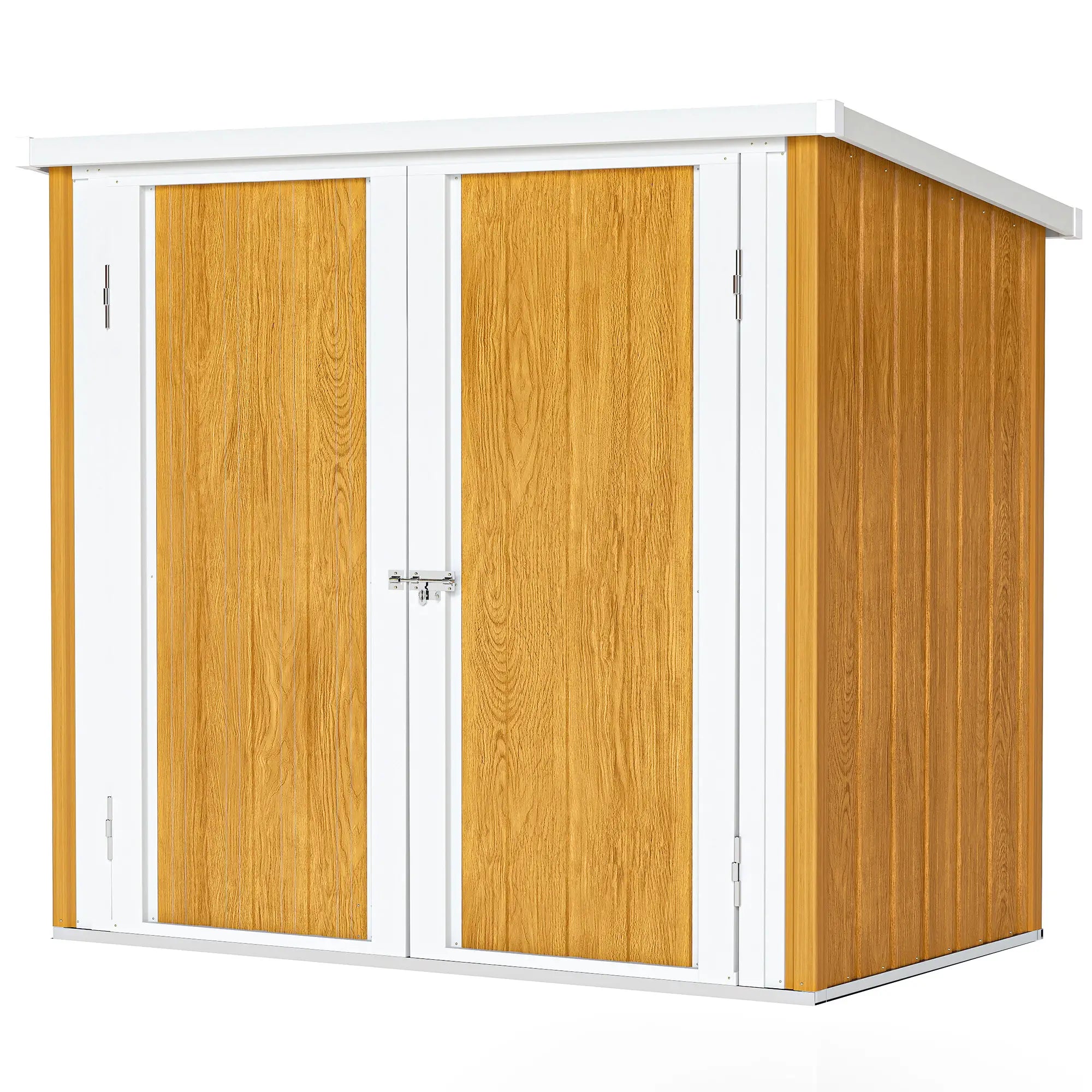 5' x 3' Metal Garden Storage Shed, Double Doors For Backyard Sheds Teak at Gallery Canada