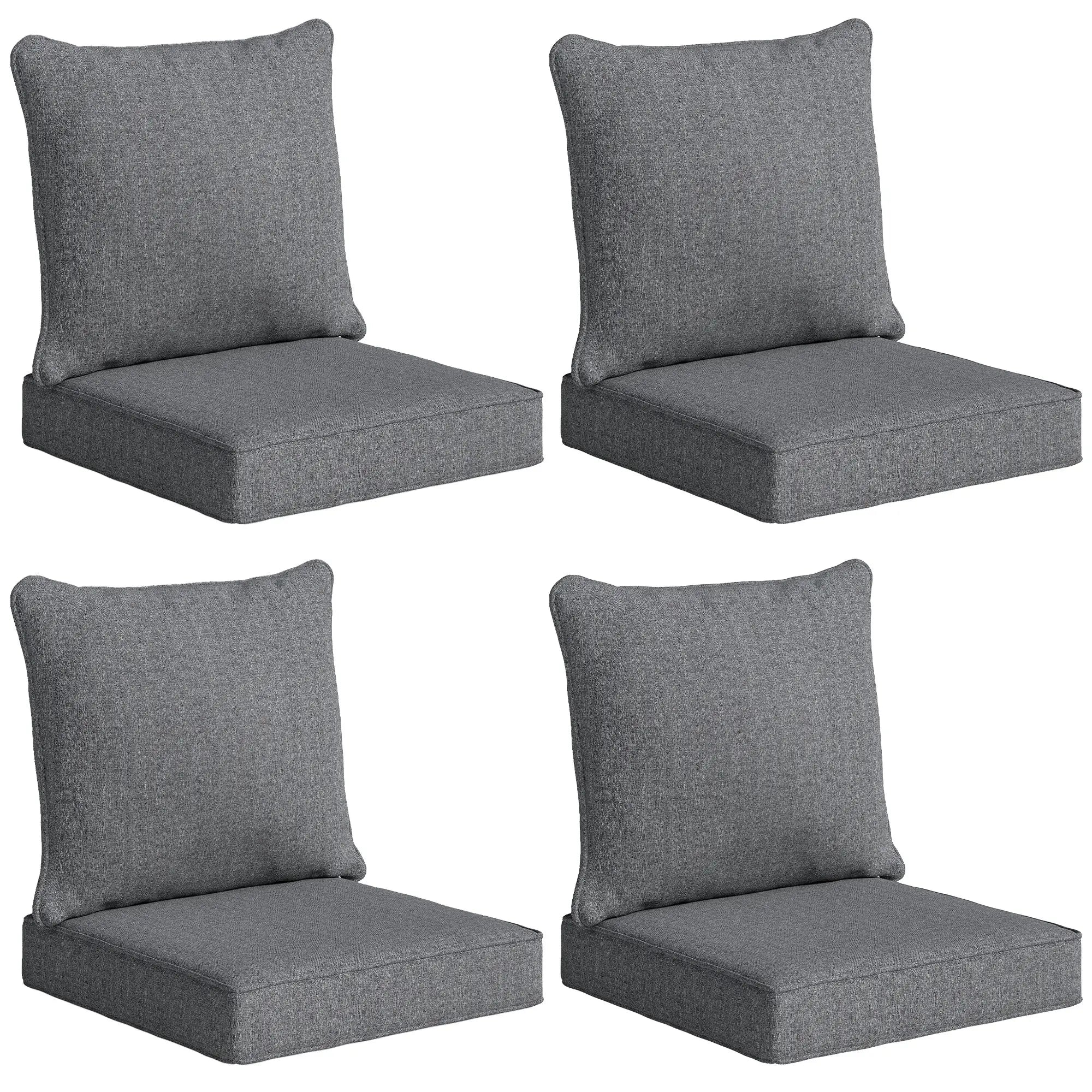 Outdoor Chair Cushions Set Of 4, Fade Resistant, 24
