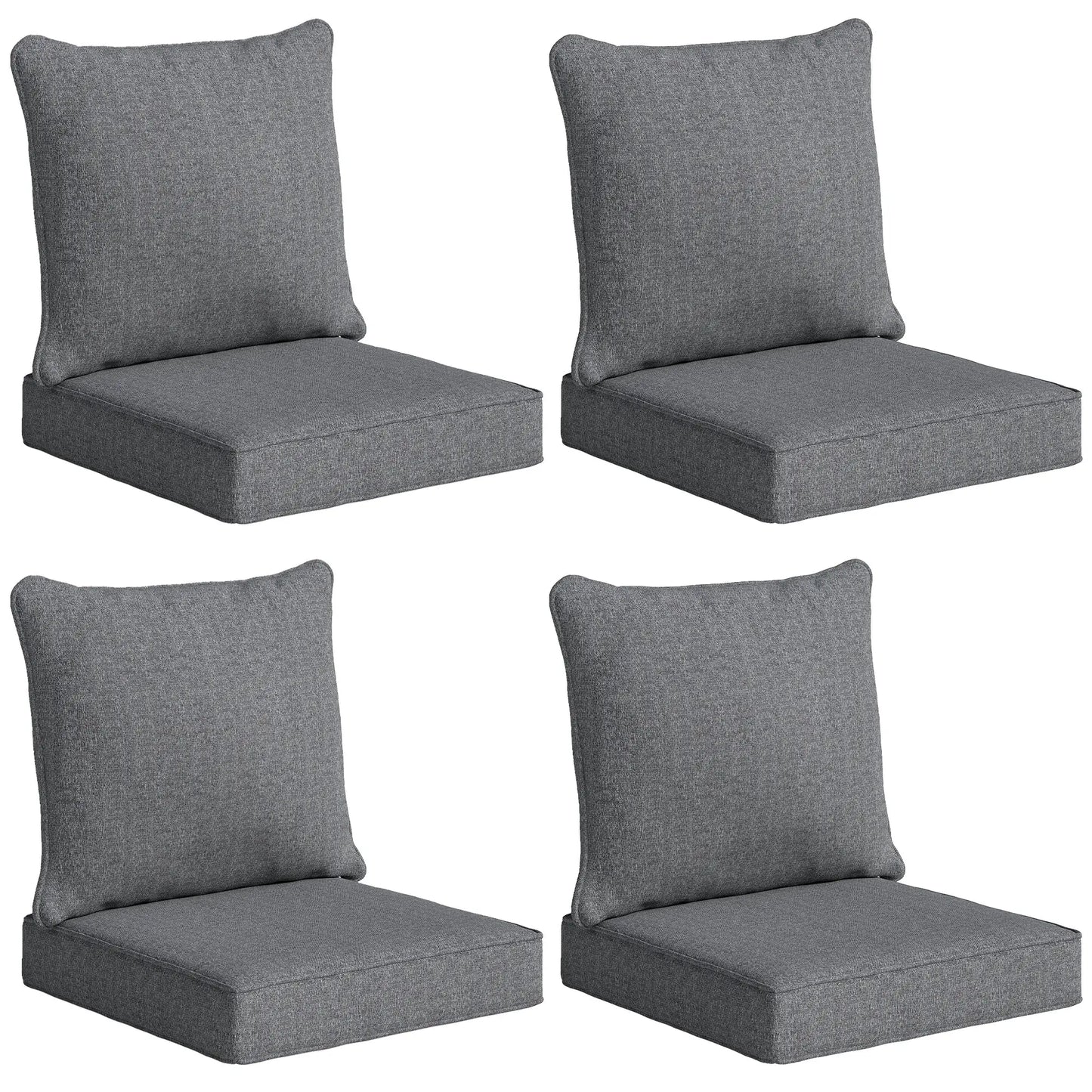 Outdoor Chair Cushions Set Of 4, Fade Resistant, 24" x 24", Grey Patio Chair Cushions at Gallery Canada