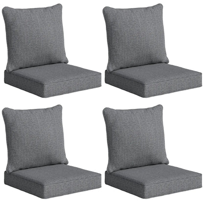 Outdoor Chair Cushions Set Of 4, Fade Resistant, 24" x 24", Grey Patio Chair Cushions at Gallery Canada