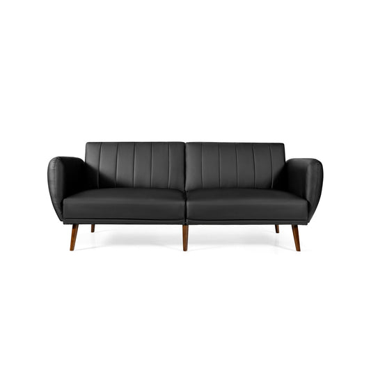 3 Seat Convertible Sofa Bed with Adjustable Backrest for Living Room, Black Sofas & Loveseats Black at Gallery Canada
