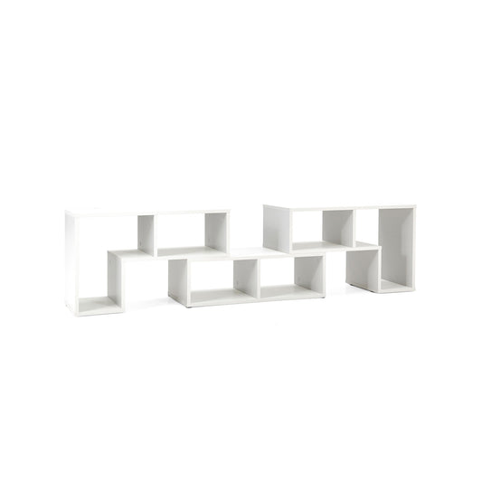 Adjustable TV Stand, 65 Inch, 3 Pieces With Shelves, White Entertainment Centers & TV Stands White at Gallery Canada